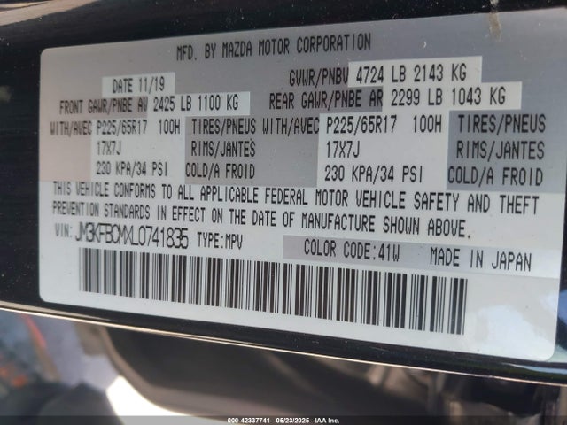 JM3KFBCMXL0741835 Mazda py cylinder deactivation