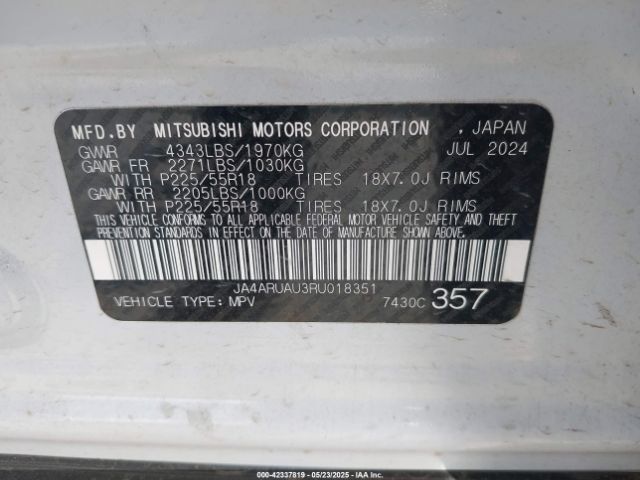 2024 MITSUBISHI OUTLANDER SPORT JA4ARUAU3RU018351 Photo 8