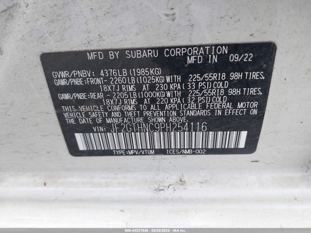 Subaru na 2023 JF2GTHNC9PH254116 Image 9