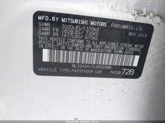 2020 MITSUBISHI MIRAGE ML32A3HJ7LH002986 Photo 8
