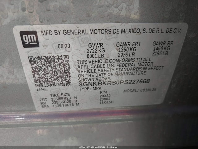 3GNKBKRS0PS227668 Chevrolet Blazer Awd Rs