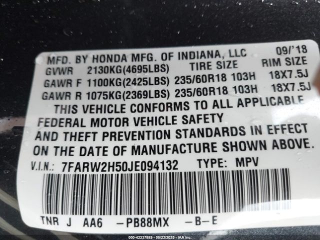 7FARW2H50JE094132 Honda CR-V EX