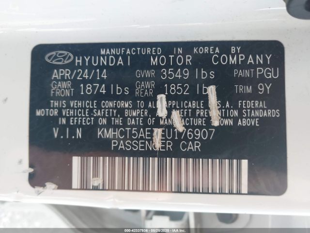 KMHCT5AE7EU176907 Hyundai ACCENT GS