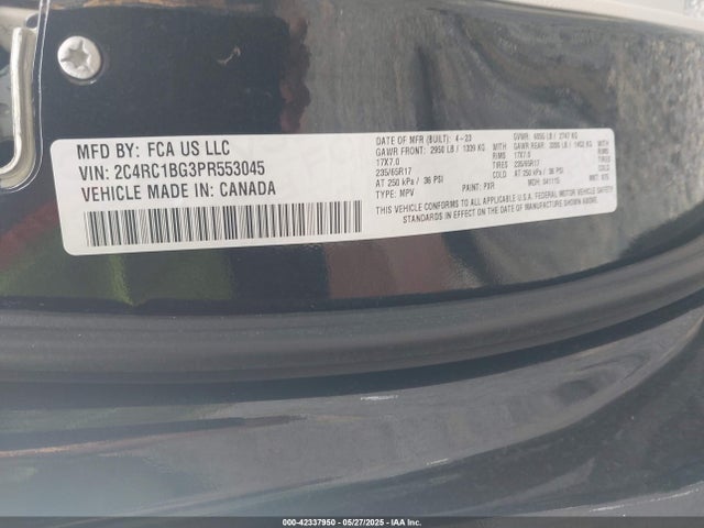 2C4RC1BG3PR553045 Chrysler Pacifica Touring L