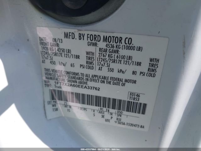 1FT7X2A60EEA33762 Ford F-250 Xl