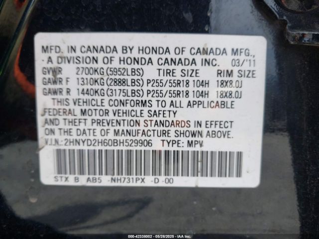 2011 ACURA MDX 2HNYD2H60BH529906 Photo 8