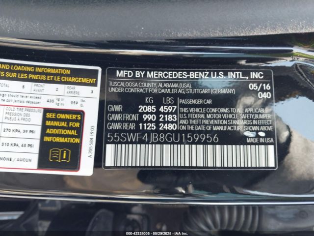 55SWF4JB8GU159956 Mercedes-Benz C 300 Luxury/sport