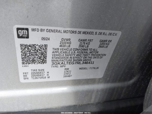 3GKALTEG7RL346411 GMC Terrain Awd Sle