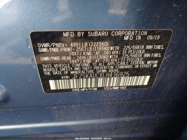 JF2SKAUCXLH436925 Subaru Forester Limited
