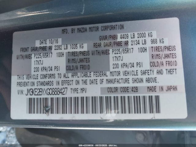 JM3KE2BYXG0888427 Mazda CX-5 SPORT