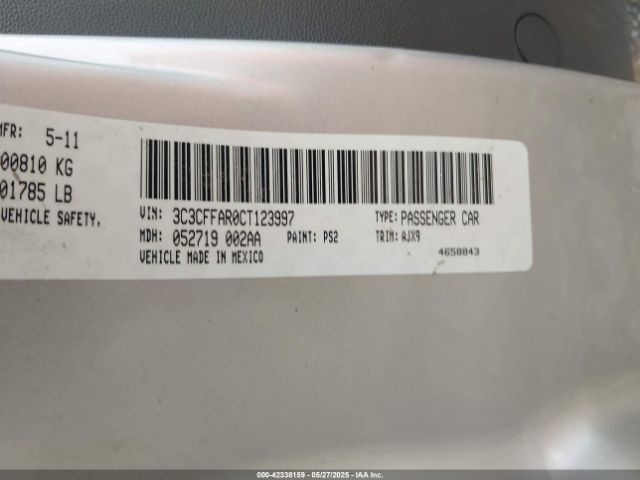 2012 FIAT 500 3C3CFFAR0CT123997 Photo 8