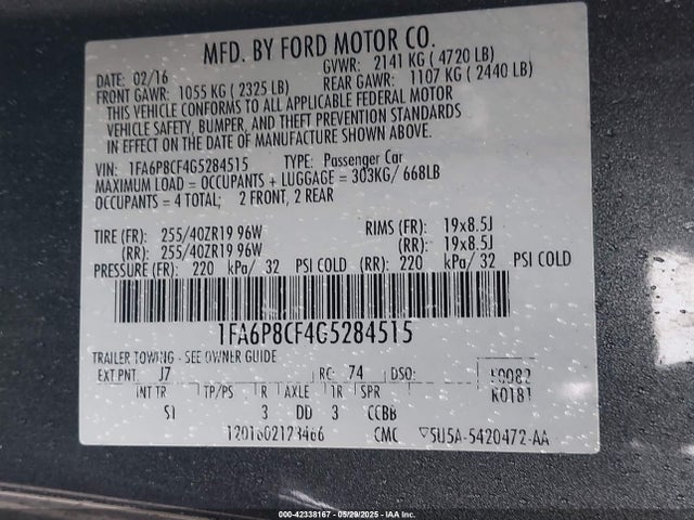 Ford Mustang Gt Premium 2016 1FA6P8CF4G5284515 Image 9