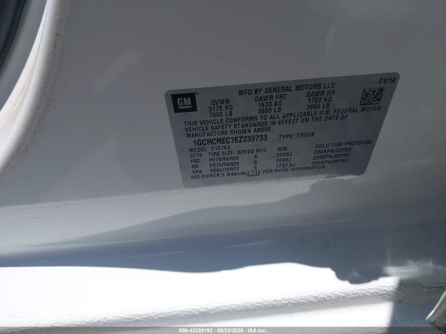 1GCRCREC7EZ239733 Chevrolet l83 - vvt, afm (active fuel management), aluminum