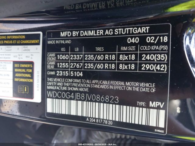 2018 MERCEDES-BENZ GLC 300 WDC0G4JB8JV086823 Photo 8