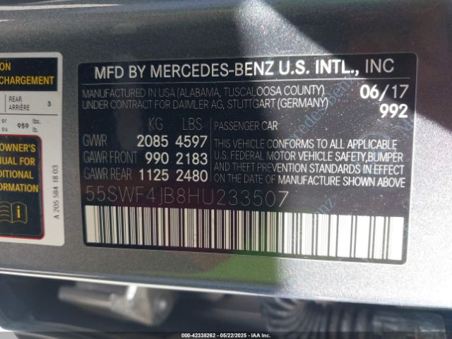 2017 MERCEDES-BENZ C 300 55SWF4JB8HU233507 Photo 8