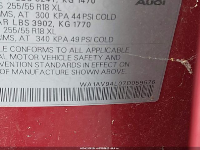 2007 AUDI Q7 WA1AV94L07D059576 Photo 8