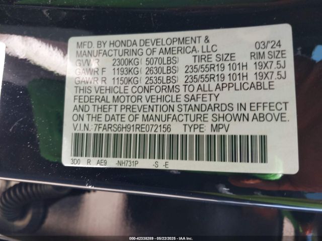 7FARS6H91RE072156 Honda Cr-v Hybrid Sport Touring
