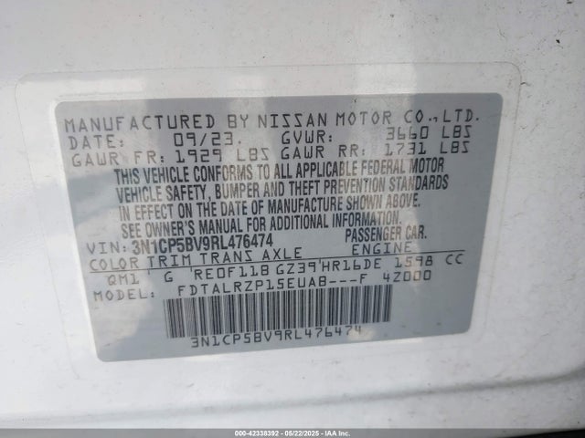 Nissan Kicks S Xtronic Cvt 2024 3N1CP5BV9RL476474 Image 9