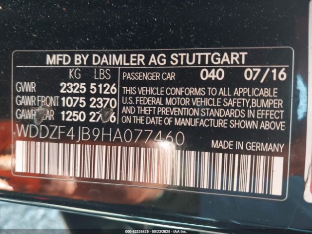 WDDZF4JB9HA077460 Mercedes-Benz m274