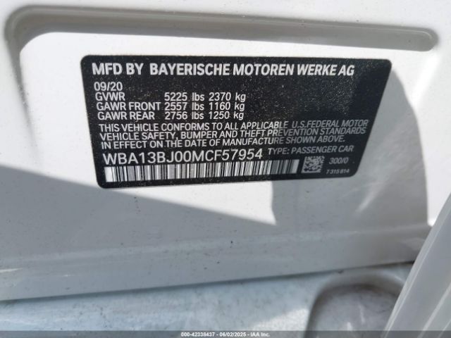 2021 BMW 530I WBA13BJ00MCF57954 Photo 8