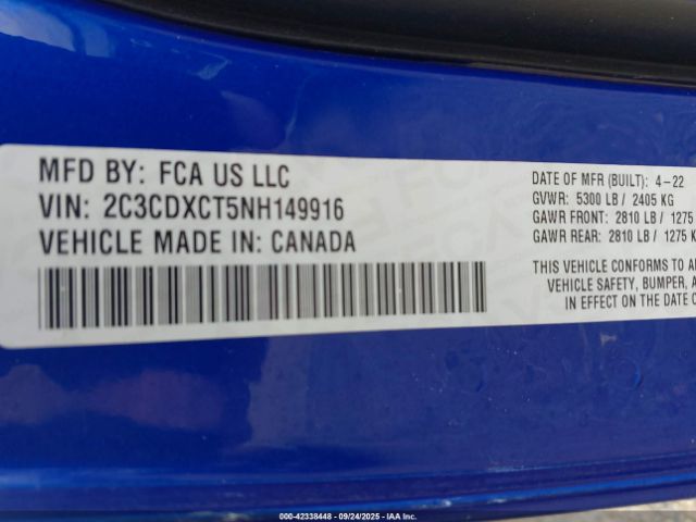 2022 DODGE CHARGER 2C3CDXCT5NH149916 Photo 8