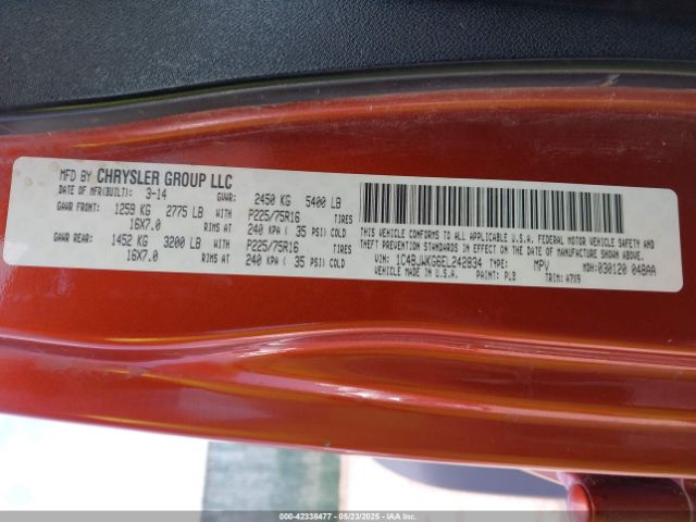 1C4BJWKG6EL242834 Jeep Wrangler Unlimited Sport Rhd