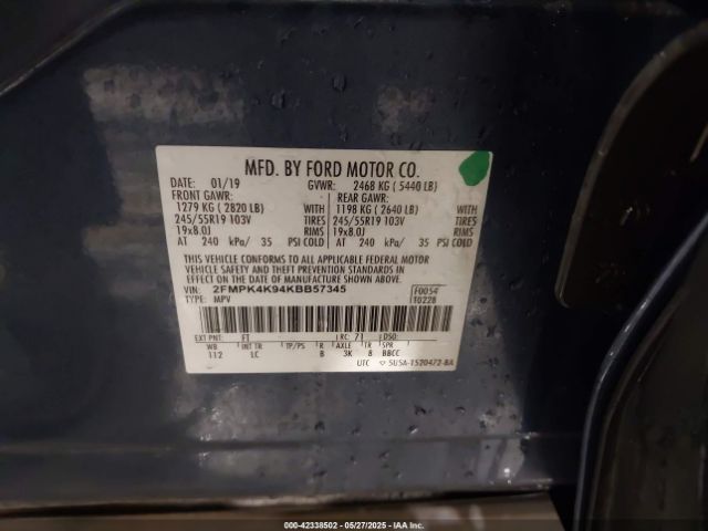 2019 FORD EDGE 2FMPK4K94KBB57345 Photo 8