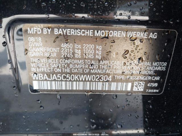 2019 BMW 530I WBAJA5C50KWW02304 Photo 8