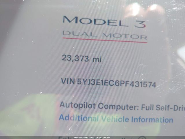 5YJ3E1EC6PF431574 Tesla 2023