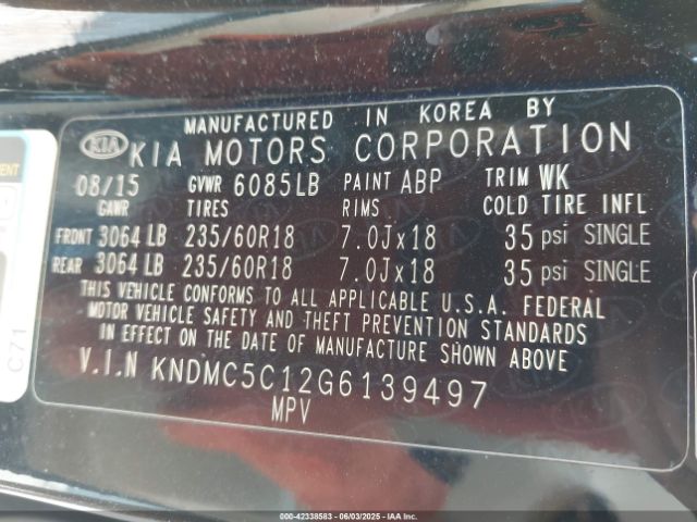 KNDMC5C12G6139497 KIA SEDONA EX