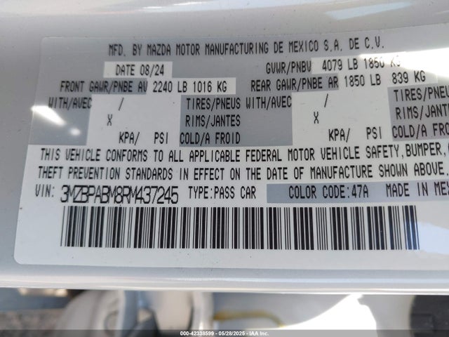 Mazda pyukd 2024 3MZBPABM8RM437245 Image 9