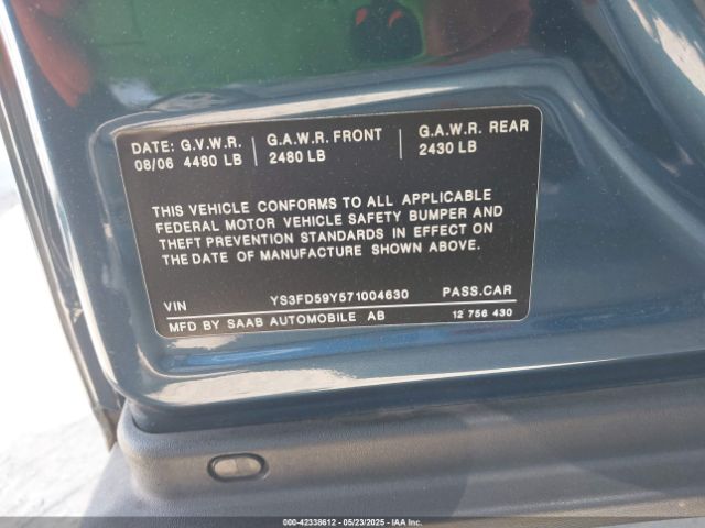 2007 SAAB 9-3 YS3FD59Y571004630 Photo 8