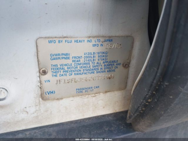 2002 SUBARU FORESTER JF1SF63562G731405 Photo 8