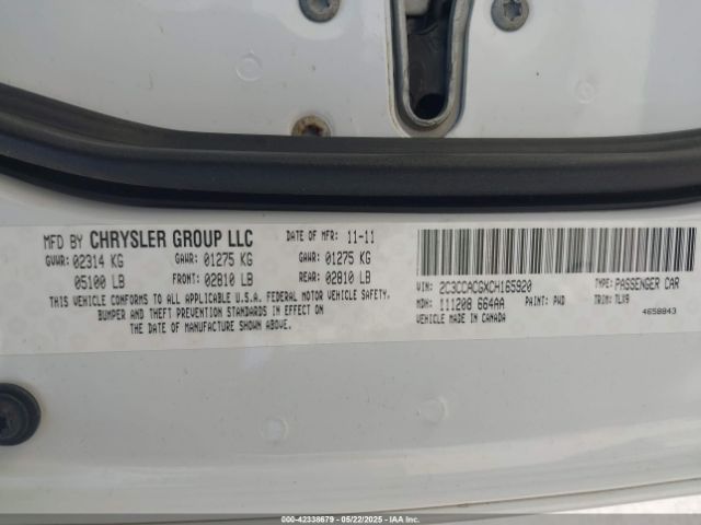 2012 CHRYSLER 300 2C3CCACGXCH165920 Photo 8