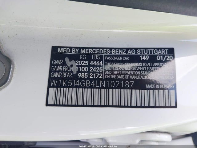 W1K5J4GB4LN102187 Mercedes-Benz m260