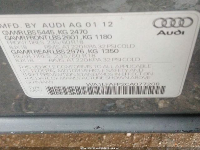 2012 AUDI Q5 WA1LFAFP2CA077208 Photo 8