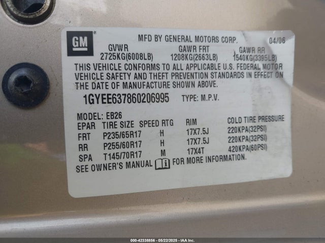 2006 CADILLAC SRX 1GYEE637860206995 Photo 8