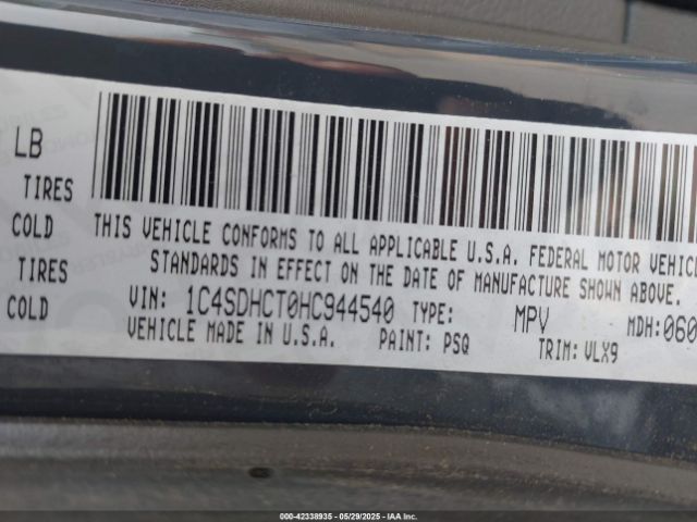 1C4SDHCT0HC944540 Dodge Durango R/t Rwd