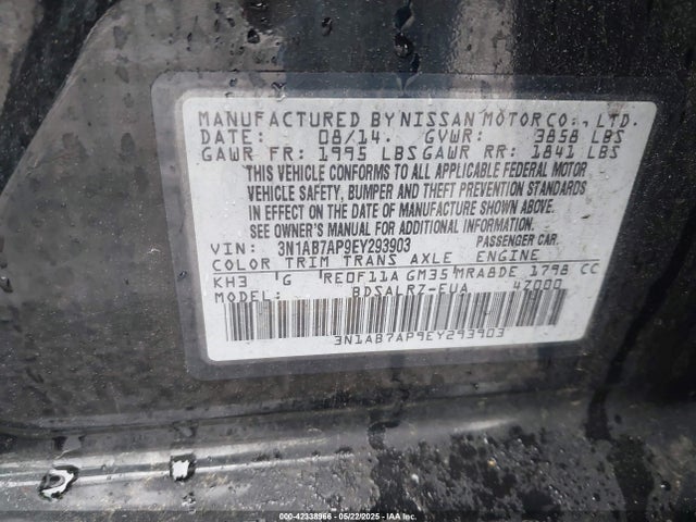 3N1AB7AP9EY293903 Nissan SENTRA SR