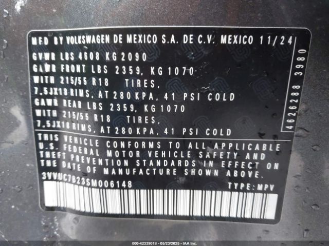 3VVUC7B23SM006148 Volkswagen Taos 1.5t Se