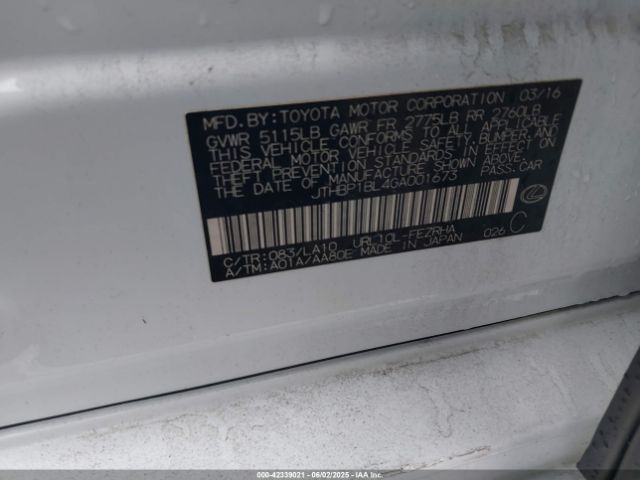 JTHBP1BL4GA001673 Lexus GS F