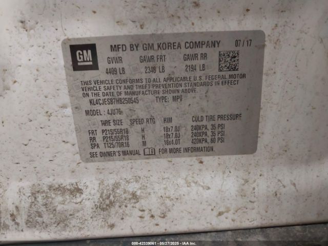 KL4CJESB7HB250545 Buick Encore Preferred
