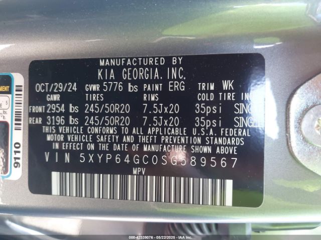 5XYP64GC0SG589567 KIA Telluride S