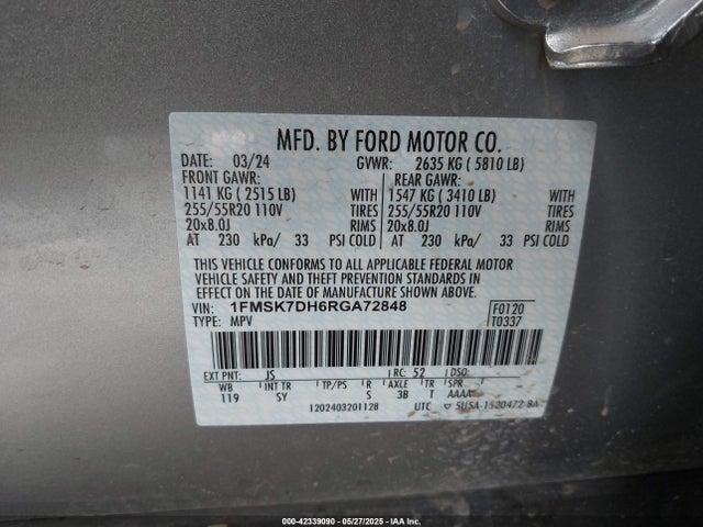 1FMSK7DH6RGA72848 Ford tivct