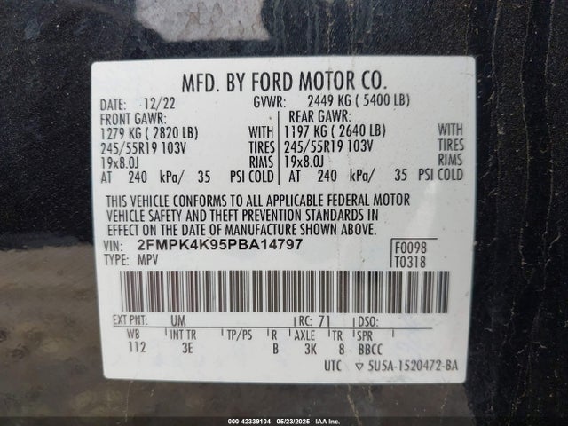 Ford Edge Titanium 2023 2FMPK4K95PBA14797 Image 9