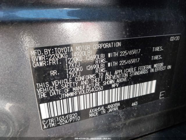 2020 TOYOTA RAV4 HYBRID JTMMWRFV0LD540260 Photo 8
