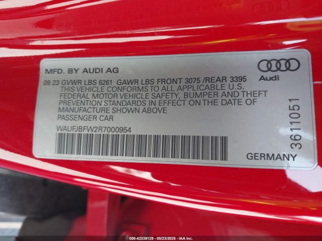 2024 AUDI E-TRON GT WAUFJBFW2R7000954 Photo 8