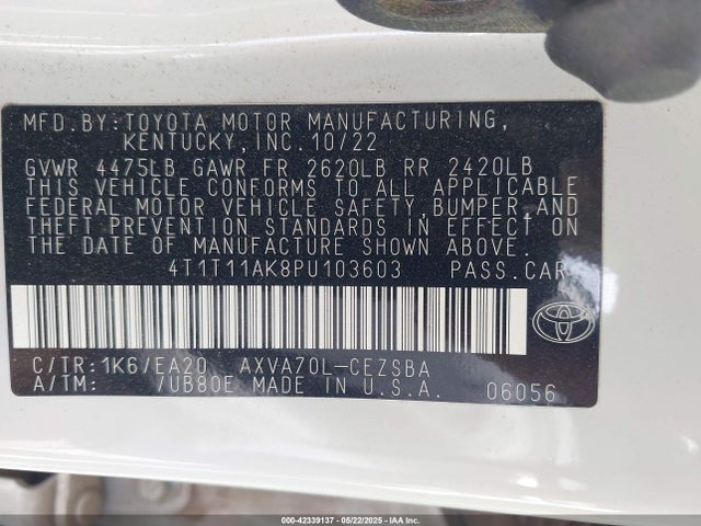 4T1T11AK8PU103603 Toyota a25a-fks