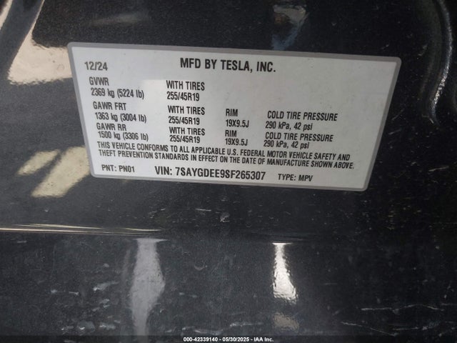 2025 TESLA MODEL Y 7SAYGDEE9SF265307 Photo 8