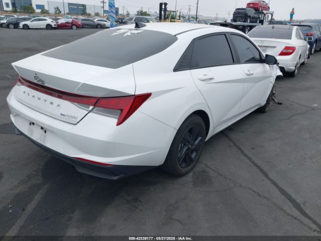 KMHLM4AJXPU077943 Hyundai Elantra Hybrid Blue
